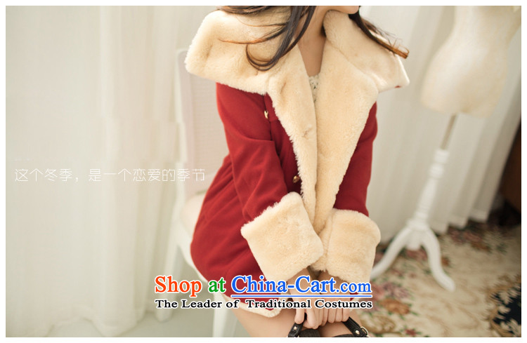 American economy by 2015 autumn and winter Claudia new larger female Korean fashion preppy thick hair a wool coat for double-jacket female Christmas gross? RED M picture, prices, brand platters! The elections are supplied in the national character of distribution, so action, buy now enjoy more preferential! As soon as possible.