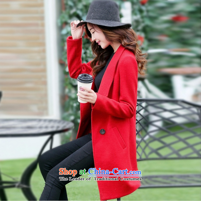 Laurence yi 2015 gross-jacket is caught in the female a wool coat long red M American Sau San . 51 23 Ka Yi (MEIJIAYI) , , , shopping on the Internet