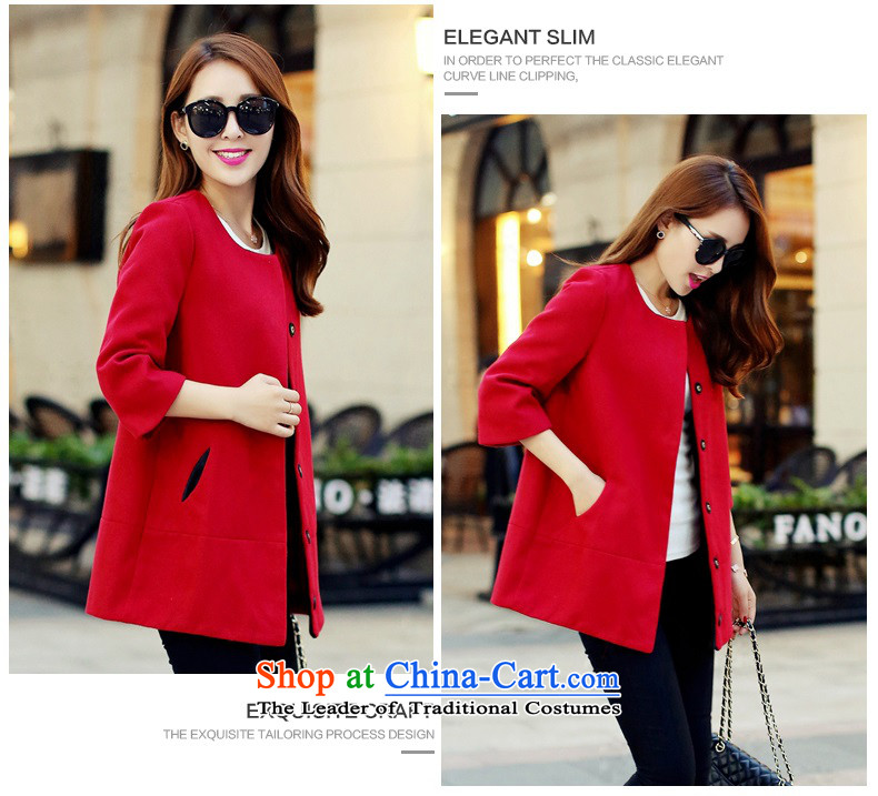 Morcar Connie snow fall 2015 Women's round-neck collar 7 cuff cocoon-red long solid color coat a gross? jacket coat Korea Red M picture, prices, brand platters! The elections are supplied in the national character of distribution, so action, buy now enjoy more preferential! As soon as possible.