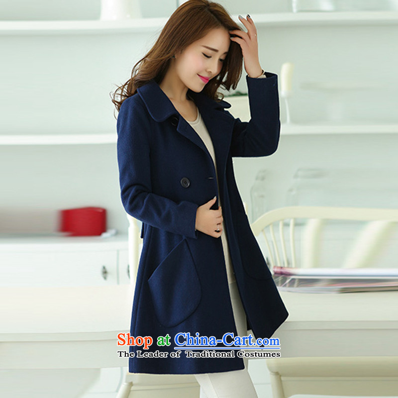 Shadow free flower 2015 autumn and winter new gross? larger female graphics in Sau San long thin lapel a wool coat COAT 5805 Toiletroll Holder Navy XL120-140, Shadow free flower (WYH) , , , shopping on the Internet
