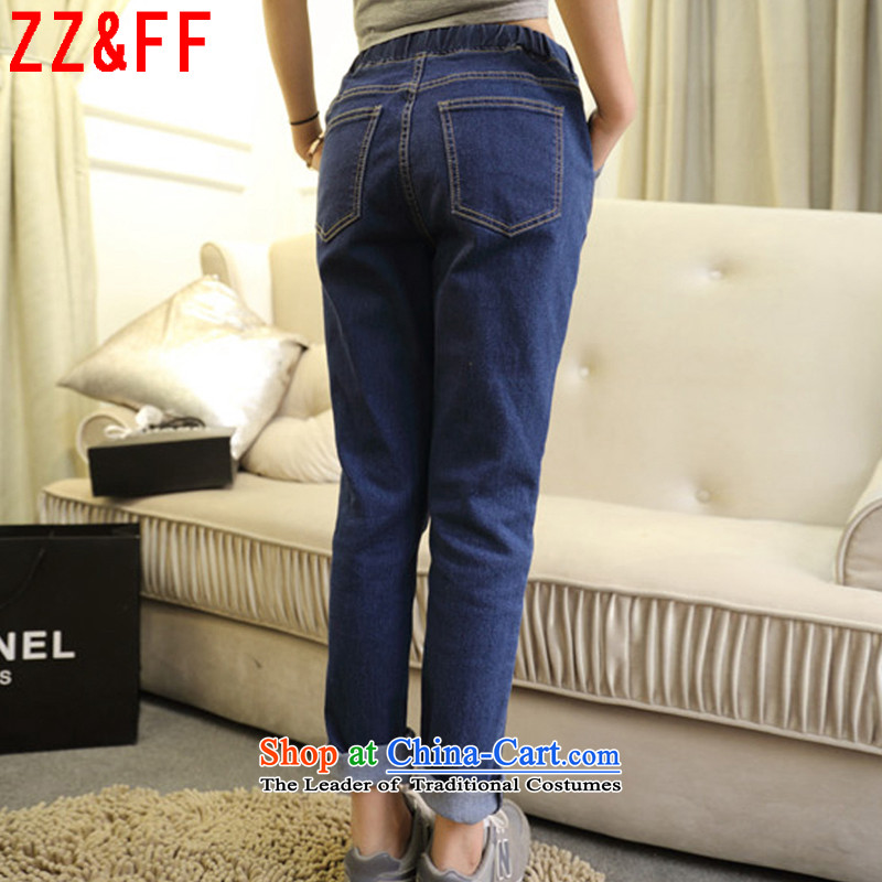 The autumn 2015 new Zz&ff larger women of elasticated waist stretch jeans NZK1002 female Denim blue XXXL,ZZ&FF,,, shopping on the Internet