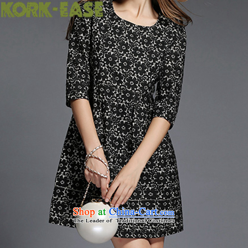 Kork-ease2015 lace thick mm thick people xl women fall/winter collections to increase video thin, dresses Summer 1550 Black 2XL( catty ),KORK-EASE,,, paras. 141-151 recommended shopping on the Internet