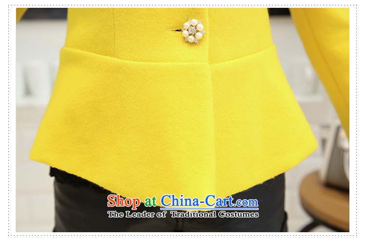 Joe customers fall 2015 new women's small elegant nail pearl wind-Sau San video thin hair? Single Row deduction coats of solid color, short cardigan round-neck jacket Yellow M picture, prices, brand platters! The elections are supplied in the national character of distribution, so action, buy now enjoy more preferential! As soon as possible.