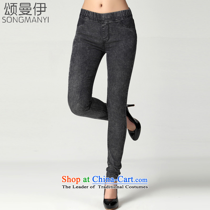 Toreplace the fall of 2015, Amman New larger elasticated waist thick MM loose stretch jeans women2136carbonXXXL