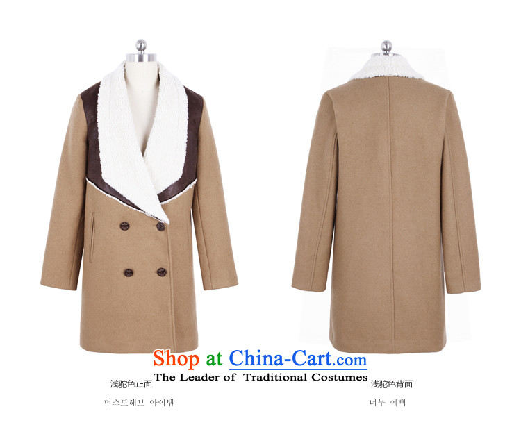 Korea has the Korean version of the Dag Hammarskjöld yi 2015 winter new women stitching straight double-jacket HO4550?(6) gross light and color pictures, prices, S brand platters! The elections are supplied in the national character of distribution, so action, buy now enjoy more preferential! As soon as possible.