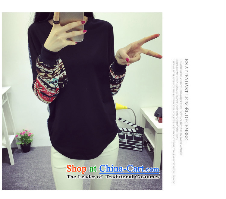 O Ya-ting Korean version of the new to increase women's code 2015 autumn and winter thick mm video thin leisure long-sleeved T-shirt with round collar forming the women of the Netherlands shirt 887 Black 2XL 125-160 recommends that you catty picture, prices, brand platters! The elections are supplied in the national character of distribution, so action, buy now enjoy more preferential! As soon as possible.