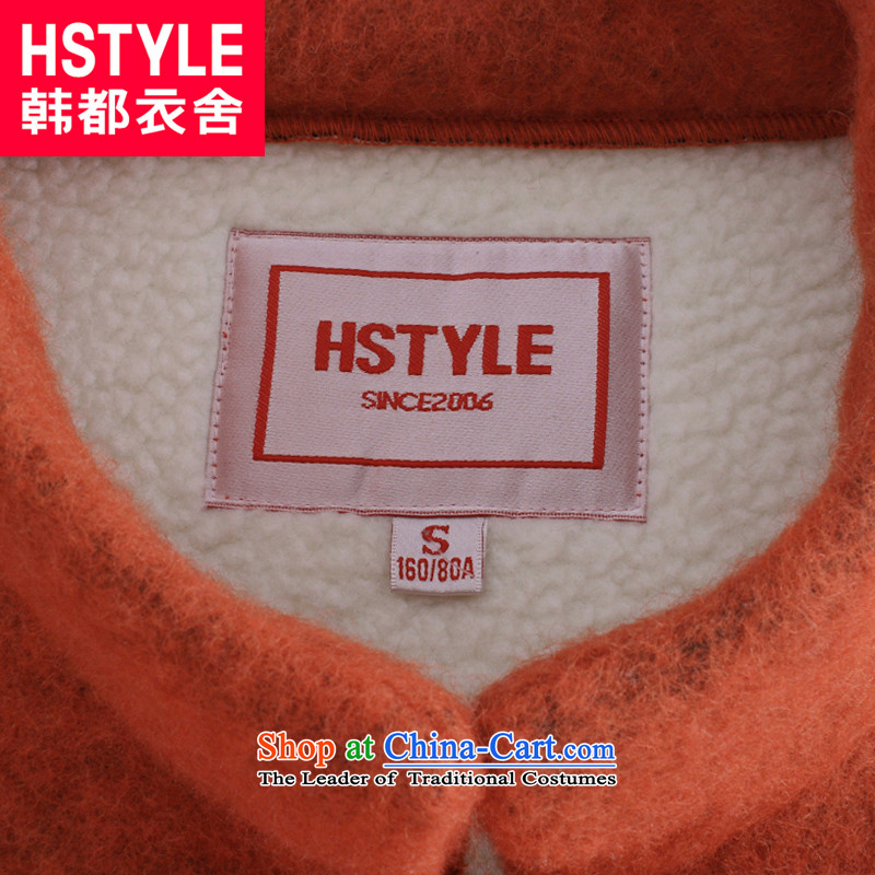Korea has the Korean version of the Dag Hammarskjöld yi 2015 winter clothing new products with solid color in the collar long jacket DT5010 gross?2 orange , L, Korea has Yi Homes , , , shopping on the Internet