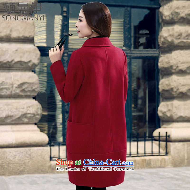 Chung Cayman 20155 EL autumn and winter new stylish long large relaxd dress a wool coat gross? 5360  M, wine red jacket to Amman, , , , shopping on the Internet