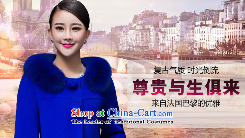 The World 2015 autumn and winter clothing stores new women's stylish high-emulation Fox for high-end in gross long cashmere cloak long-sleeved gross overcoats? Blue M picture, prices, brand platters! The elections are supplied in the national character of distribution, so action, buy now enjoy more preferential! As soon as possible.