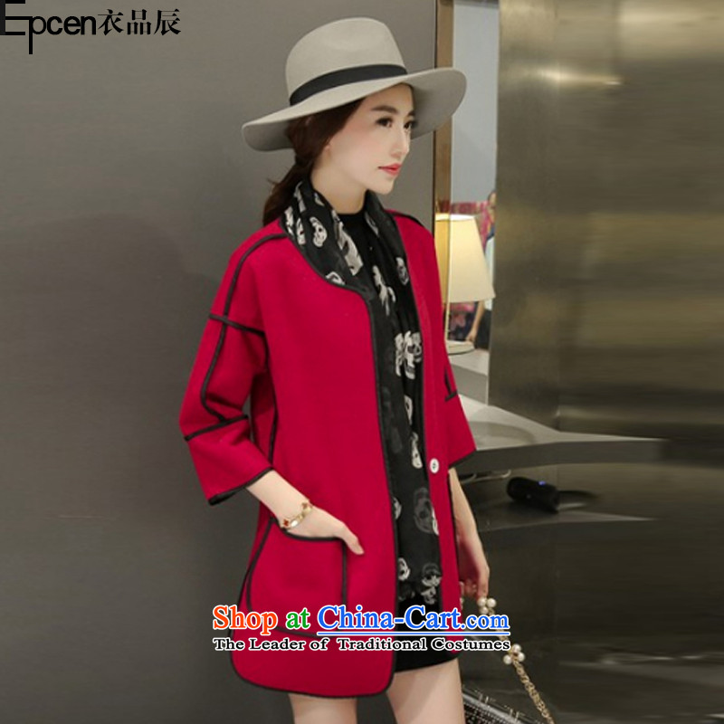 Yi Jin _epcen No.? 2015 Autumn_ new small wind in Hong long coats jacket NRJ5837 red? L