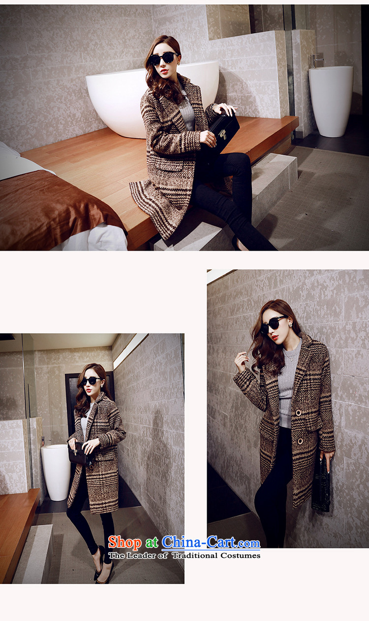 The fall of the Chinese version of the 2015 Korean white winter new suit for gross? coats female Grid Snap in single row long jacket MN8305 gross red, it s   difficult for 90-105 picture, prices, brand platters! The elections are supplied in the national character of distribution, so action, buy now enjoy more preferential! As soon as possible.