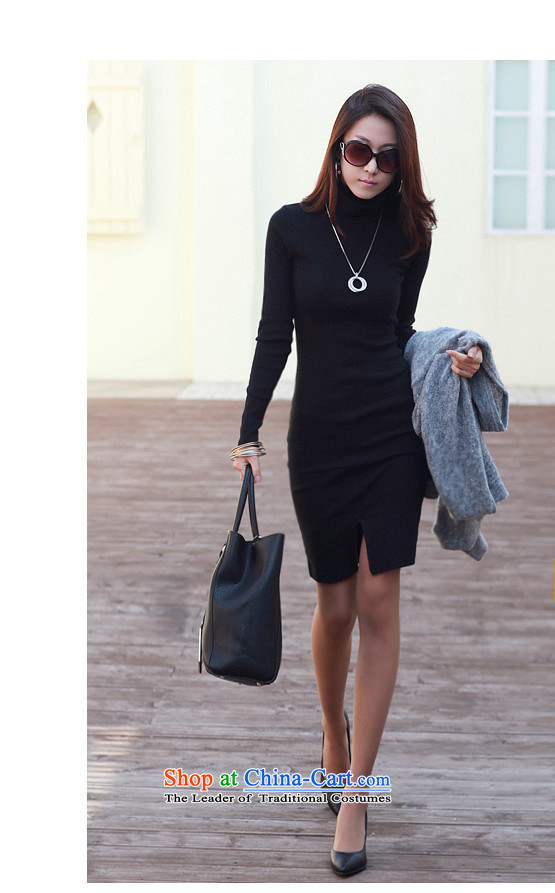 Create the  2015 autumn billion new Korean version of large numbers of ladies OL Drop-Needle LS and skirts, forming the basis of Sau San package female high collar G8102 black XXL picture, prices, brand platters! The elections are supplied in the national character of distribution, so action, buy now enjoy more preferential! As soon as possible.