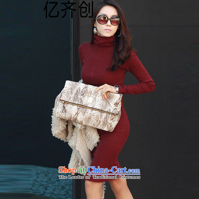 Create the  2015 autumn billion new Korean version of large numbers of ladies OL Drop-Needle LS and skirts, forming the basis of Sau San package female high collar G8102 black XXL, billion gymnastics shopping on the Internet has been pressed.