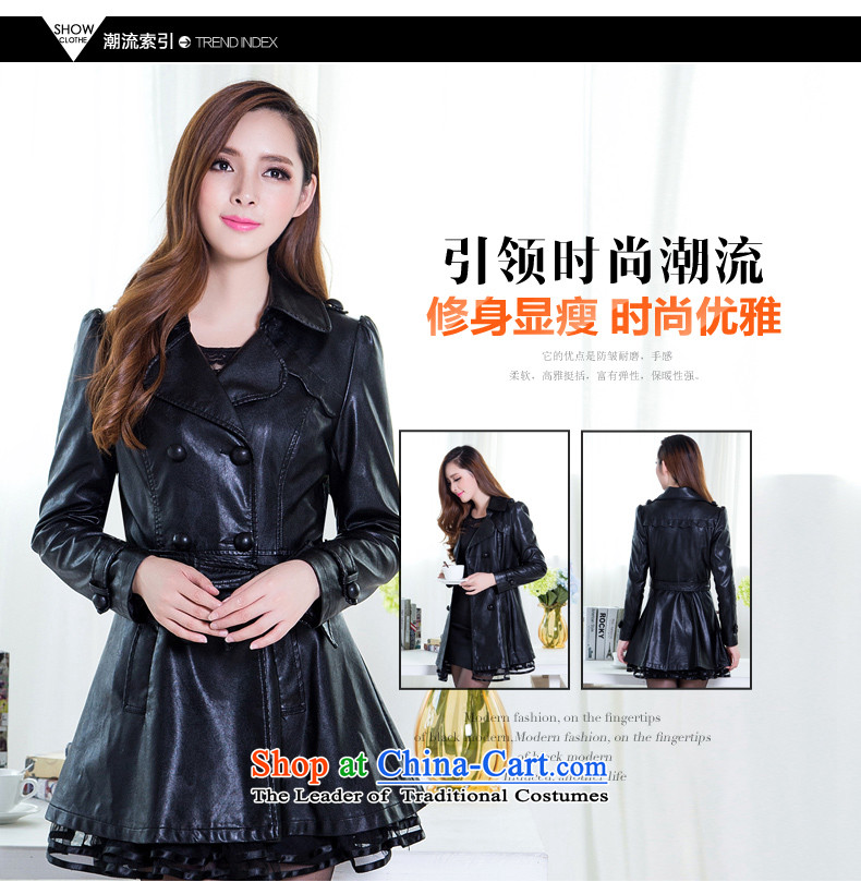 Yeon-ju larger female 200 catties autumn jacket coat to xl Leather clothes in long thick girls' Graphics thin of leisure loose thick black 6XL Ms. mm picture, prices, brand platters! The elections are supplied in the national character of distribution, so action, buy now enjoy more preferential! As soon as possible.