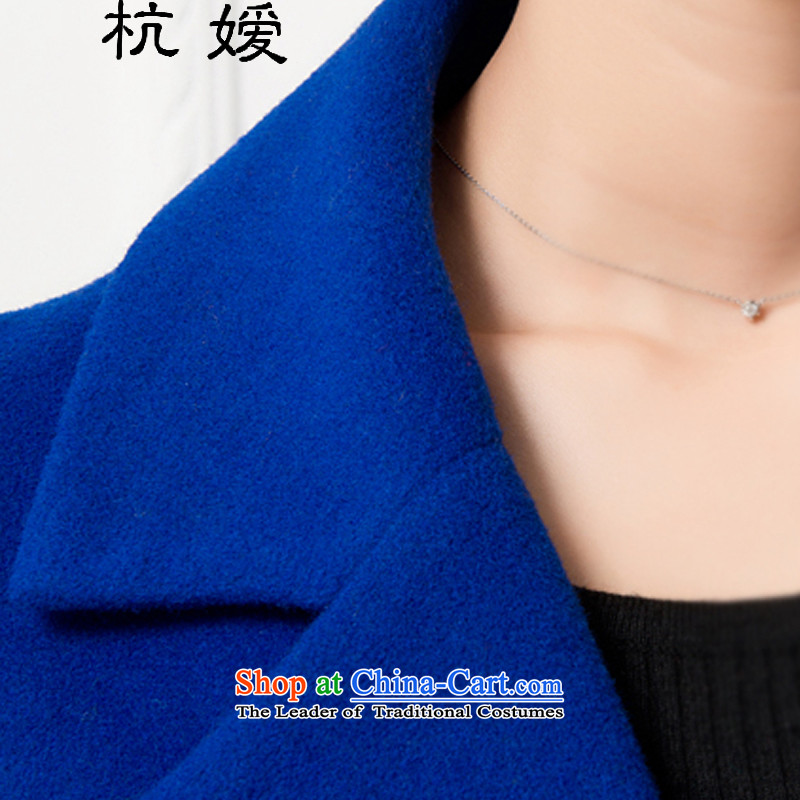 The progress of autumn and winter and Hangzhou New Korean cashmere overcoat, long suit a jacket female blue XXXL, Alejandro Toledo there has been pressed shopping on the Internet