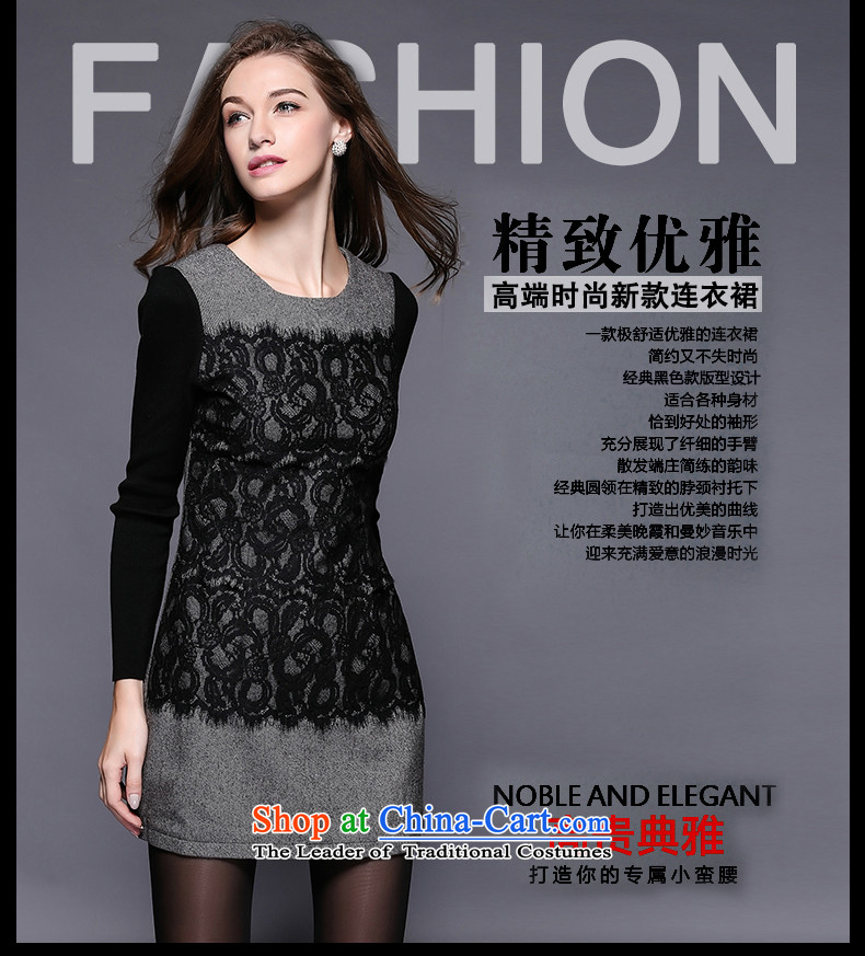 The Ni dream new) Autumn 2015, Europe and the large number of ladies thick mm temperament stitching lace dresses y3439 long-sleeved black XXXXL picture, prices, brand platters! The elections are supplied in the national character of distribution, so action, buy now enjoy more preferential! As soon as possible.