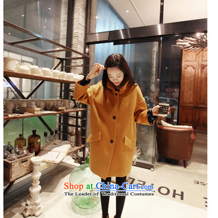In accordance with the 2015-yuk leyland autumn and winter new Korean double-jacket in gross? Long a wool coat female YL1501 turmeric yellow XL plus cotton waffle A Picture, prices, brand platters! The elections are supplied in the national character of distribution, so action, buy now enjoy more preferential! As soon as possible.