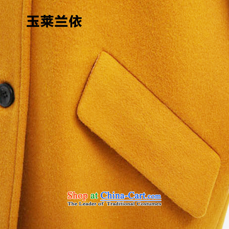 In accordance with the 2015-yuk leyland autumn and winter new Korean double-jacket in gross? Long a wool coat female YL1501 turmeric yellow A XL plus cotton waffle, Jade (YLLY LEYLAND) , , , shopping on the Internet