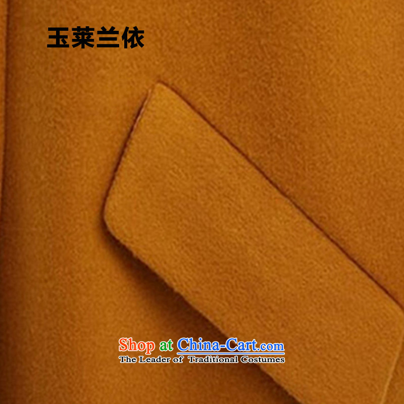 In accordance with the 2015-yuk leyland autumn and winter new Korean double-jacket in gross? Long a wool coat female YL1501 turmeric yellow A XL plus cotton waffle, Jade (YLLY LEYLAND) , , , shopping on the Internet