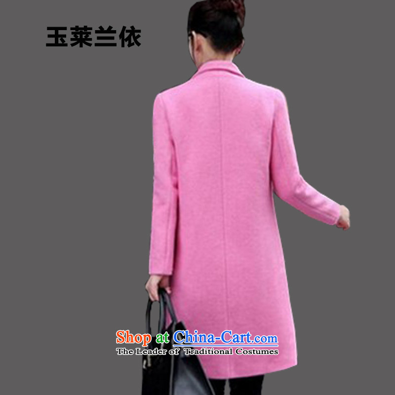 In accordance with the 2015-yuk leyland autumn and winter new gross?   in the Korean version of the jacket long a wool coat female YL526 pink XL plus thereby increasing jade lint-free (YLLY LEYLAND) , , , shopping on the Internet