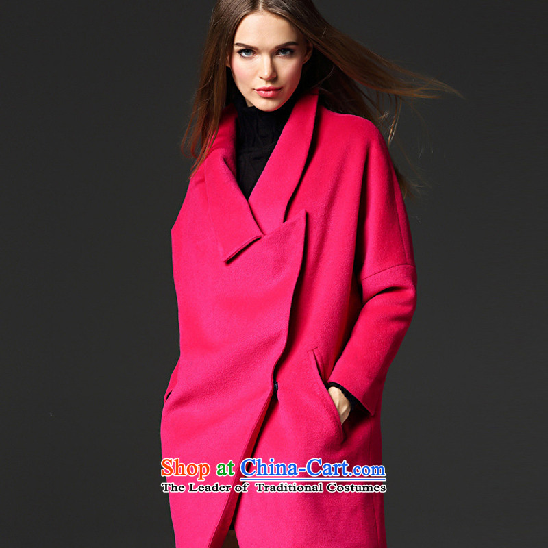 2015 Autumn and winter new yamureach gross? Simple girl cocoon coat-wool long coats that it long-sleeved blouses and better red xl,yamureach,,, shopping on the Internet