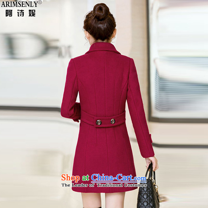 Tianqi Connie 2015 autumn and winter new Korean Nagymaros collar Sau San? Women's blouses coats gross in large long thick coat female red wine? 99 L, Stephanie (ARIMSENLY TIANQI) , , , shopping on the Internet