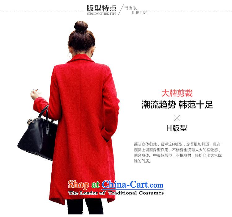 More Micro 2015 Winter HIV new Korean cashmere long pure colors in long-sleeved gross? The jacket coat it lint-free slimming female red plus lint-free pictures, prices, L brand platters! The elections are supplied in the national character of distribution, so action, buy now enjoy more preferential! As soon as possible.