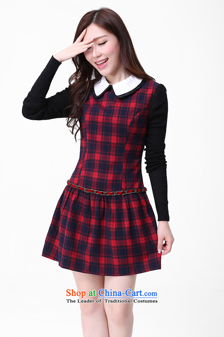 Song Of Yue xl autumn and winter 2015 new mm thick Korean style leisure. Long Classic Grid Sau San video thin dress Q3048 4XL(165-180 red coal) Picture, prices, brand platters! The elections are supplied in the national character of distribution, so action, buy now enjoy more preferential! As soon as possible.
