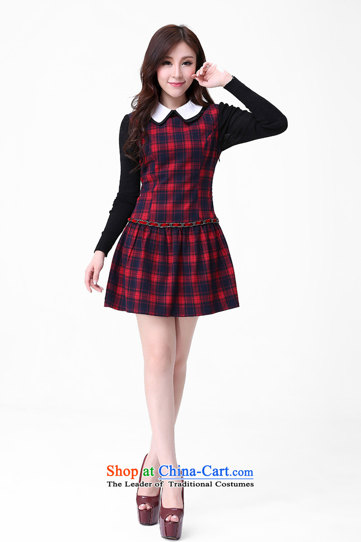 Song Of Yue xl autumn and winter 2015 new mm thick Korean style leisure. Long Classic Grid Sau San video thin dress Q3048 4XL(165-180 red coal) Picture, prices, brand platters! The elections are supplied in the national character of distribution, so action, buy now enjoy more preferential! As soon as possible.