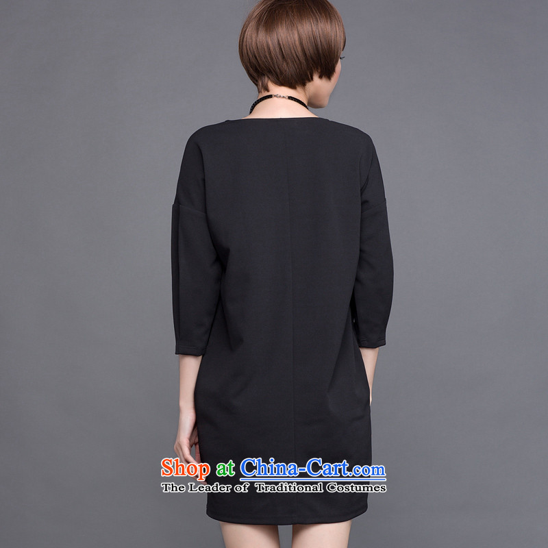 Overgrown Tomb economy honey silk extra women fall to increase expertise in Korean fashion stamp MM minimalist dresses 2525 Black Large Code 145 around 922.747, XXL Overgrown Tomb Economy (MENTIMISI honey) , , , shopping on the Internet