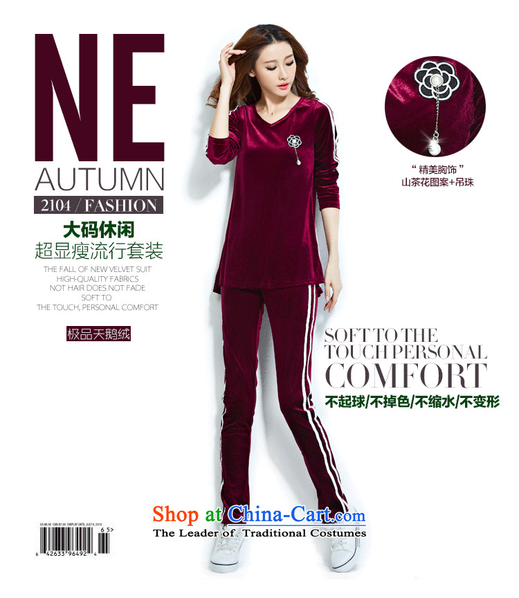 For M- load new autumn 2015 XL female thick mm video thin package Ms. Velvet Lounge two kits long-sleeved T-shirt + pants, wine red 3XL agreed by the picture, prices, brand platters! The elections are supplied in the national character of distribution, so action, buy now enjoy more preferential! As soon as possible.