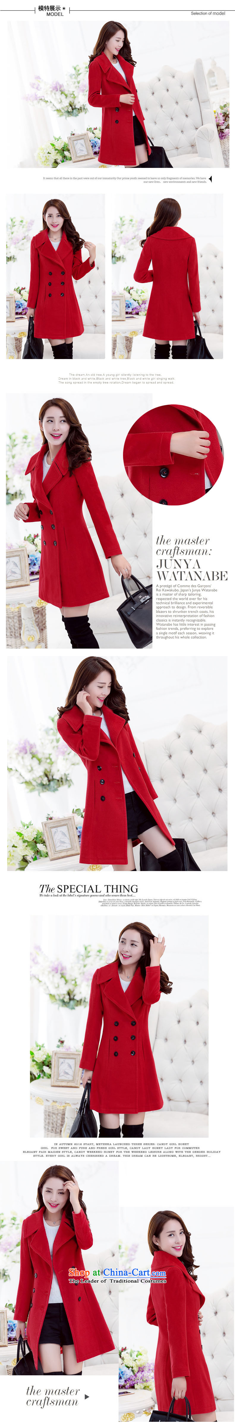 2015 Autumn and winter HNNSSEMA new Korean Sau San wool coat large roll collar? stylish medium to long term, the cotton waffle warm a navy blue jacket S picture, prices, brand platters! The elections are supplied in the national character of distribution, so action, buy now enjoy more preferential! As soon as possible.