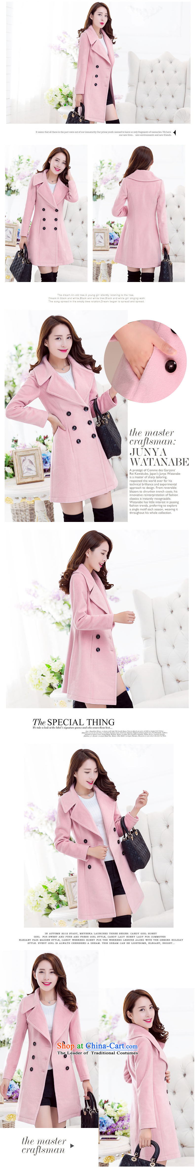 2015 Autumn and winter HNNSSEMA new Korean Sau San wool coat large roll collar? stylish medium to long term, the cotton waffle warm a navy blue jacket S picture, prices, brand platters! The elections are supplied in the national character of distribution, so action, buy now enjoy more preferential! As soon as possible.