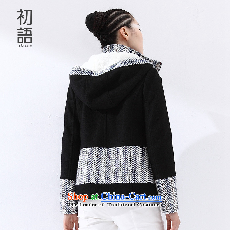 The early Arabic autumn and winter is the new textured stitching loose cap H-gross auricle jacket female 8531234019? Black XL, early Arabic , , , shopping on the Internet