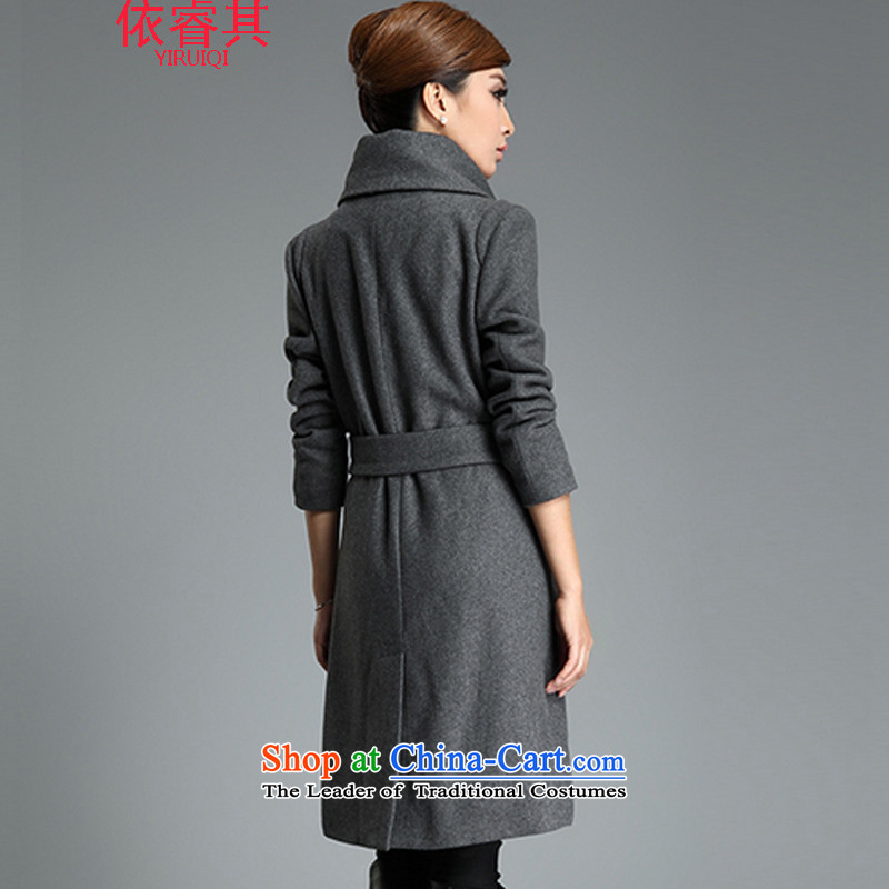 In accordance with the core of its 2015 autumn and winter new Korean version in long hair Sau San? graphics thin large jacket a wool coat hot gray M2 its has been pressed to online shopping