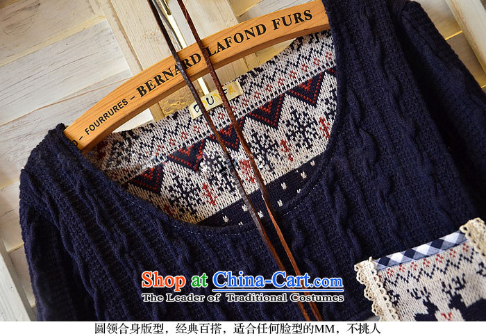 2015 Autumn and Winter load new Korean Version to increase women's code thick MM loose, Hin thin, thick plus lint-free T-shirt thick thick sister 200 catties, forming the dark blue shirt XXXXL picture, prices, brand platters! The elections are supplied in the national character of distribution, so action, buy now enjoy more preferential! As soon as possible.