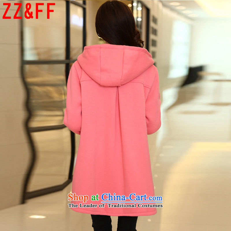 The autumn 2015 new Zz&ff larger female thick MM loose in the lint-free long jacket, female WT8821 PEACH XXXL,ZZ&FF,,, shopping on the Internet