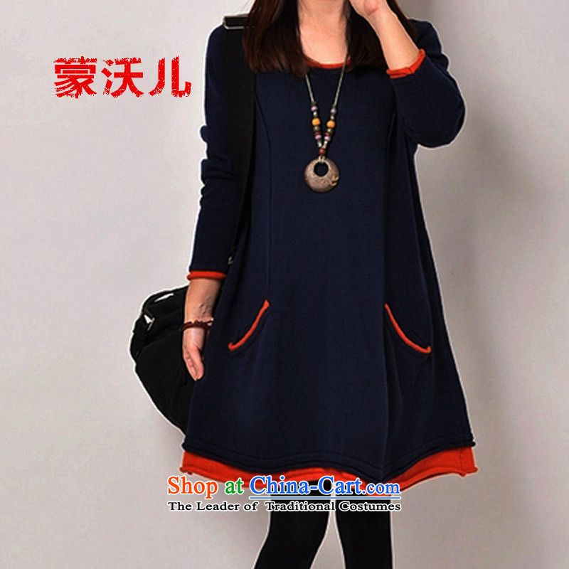  The spring of 2015, child care and Kosovo, to new xl women forming the autumn and winter clothes thick sister loose video thin dark blue suits for larger XXXL, Monrovia (mengwoer Kosovo) , , , shopping on the Internet