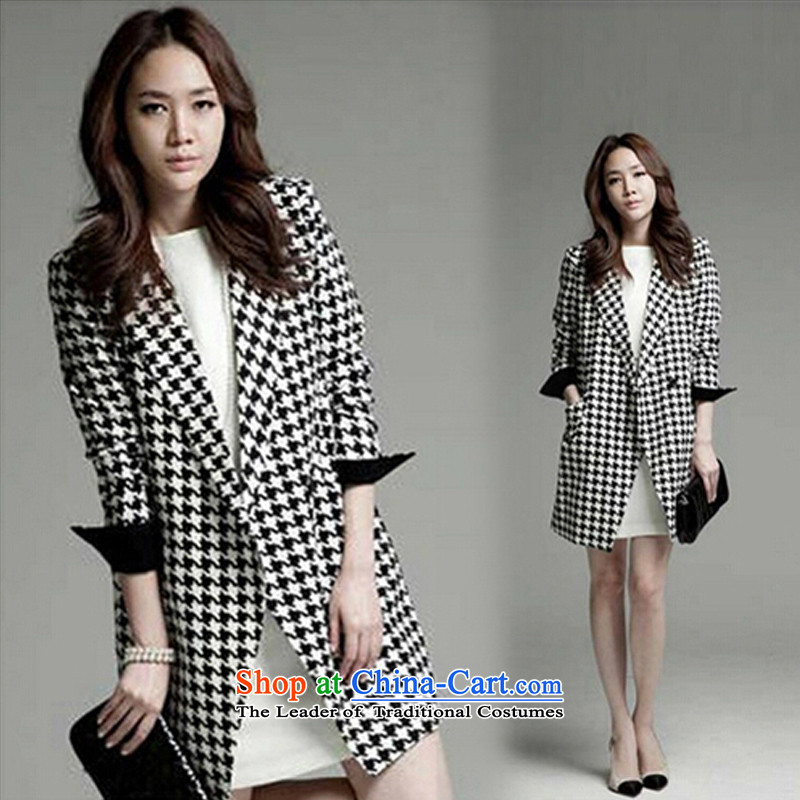 Cherrymix autumn and winter han bum new products Sau San aristocratic chidori grid in large long thick hair? 41018 Female picture color coats m,cherry mix,,, shopping on the Internet