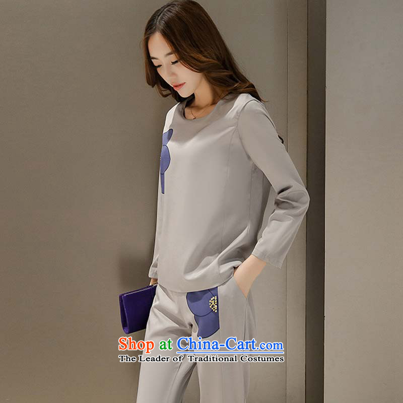 Stylish new products fall 1367#2015 Leisure. long long-sleeved stamp Sau San two kits picture color L, Zhou Yi Yan Shopping on the Internet has been pressed.