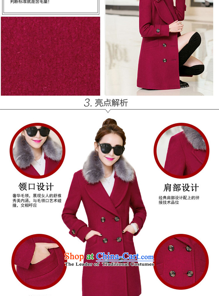 Blue Zebina  2015 autumn and winter new Korean gross? coats that long hair? jacket women Sau San 1689 wine red L picture, prices, brand platters! The elections are supplied in the national character of distribution, so action, buy now enjoy more preferential! As soon as possible.