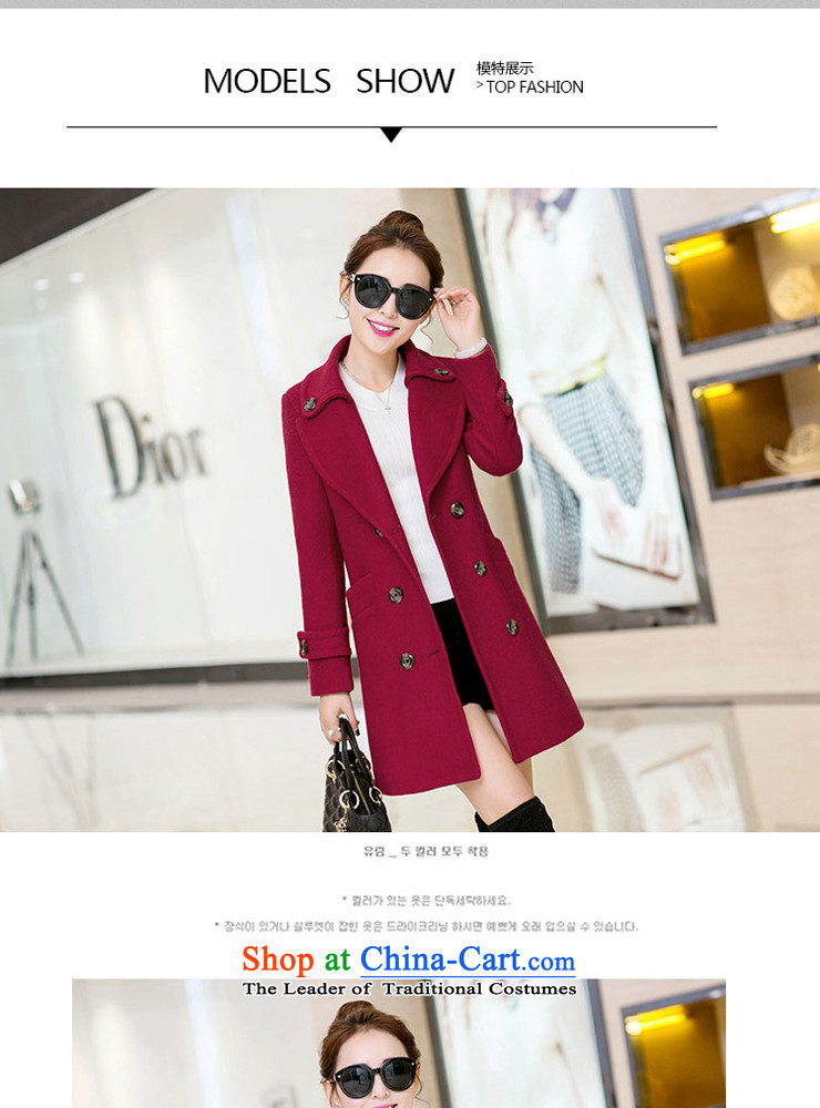 Blue Zebina  2015 autumn and winter new Korean gross? coats that long hair? jacket women Sau San 1689 wine red L picture, prices, brand platters! The elections are supplied in the national character of distribution, so action, buy now enjoy more preferential! As soon as possible.