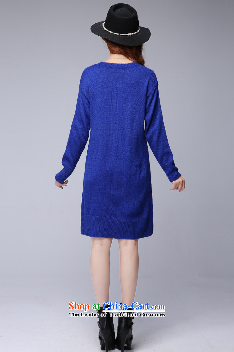 Love to corrupt xl sweater Dress Casual relaxd 200 catties larger women fall thick sister long-sleeved blue skirt 4XL Photo, prices, brand platters! The elections are supplied in the national character of distribution, so action, buy now enjoy more preferential! As soon as possible.