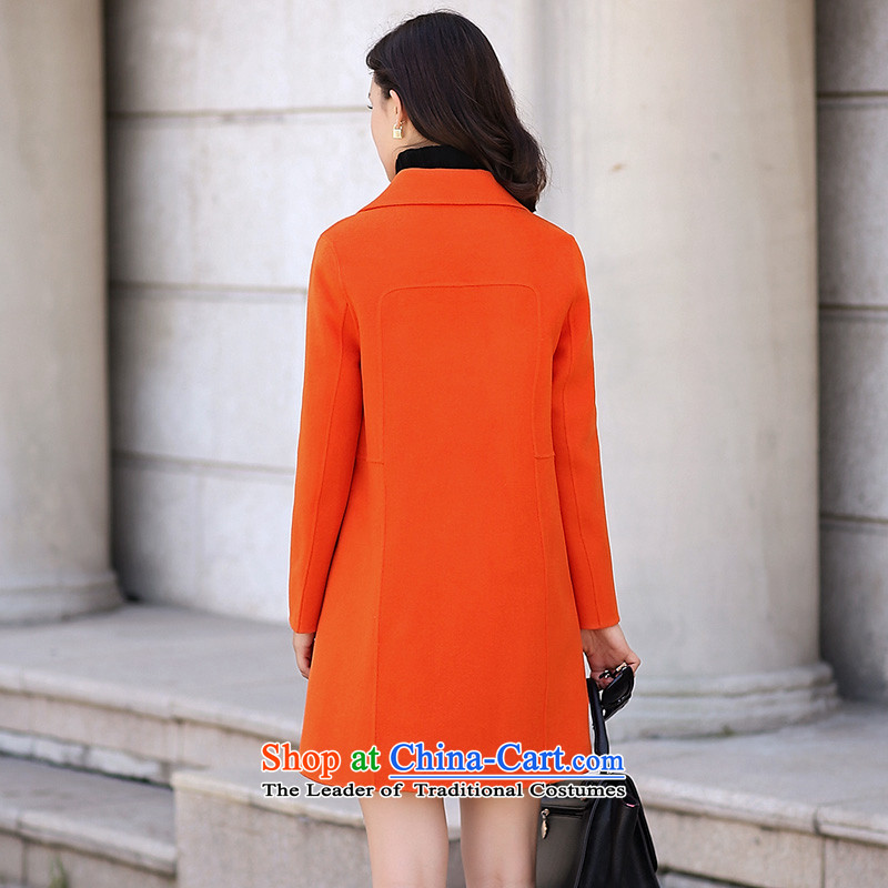 In the autumn of 2015, the new Pei Sau San video thin-sided flannel woolen coat girl in long-gross? jacket cocoon female orange M Ho Pei (lanpei) , , , shopping on the Internet