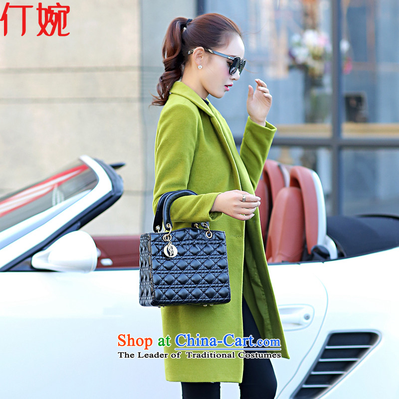 Ding Yuen 2015 Fall/Winter Collections new Korean Sau San over the medium to longer term gross jacket coat women?? 7206 Green , L Ding Yuen (wan) , , , ding shopping on the Internet