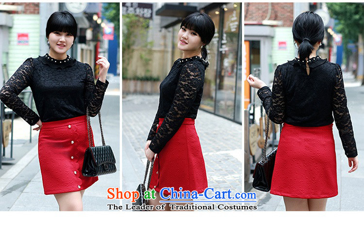 Payment on delivery to xl lace shirt Package Mail 2015 new long-sleeved shirt collar pearl black OL temperament, forming the T-shirt thin shirt Graphics Black 3XL approximately 155-170 catty picture, prices, brand platters! The elections are supplied in the national character of distribution, so action, buy now enjoy more preferential! As soon as possible.