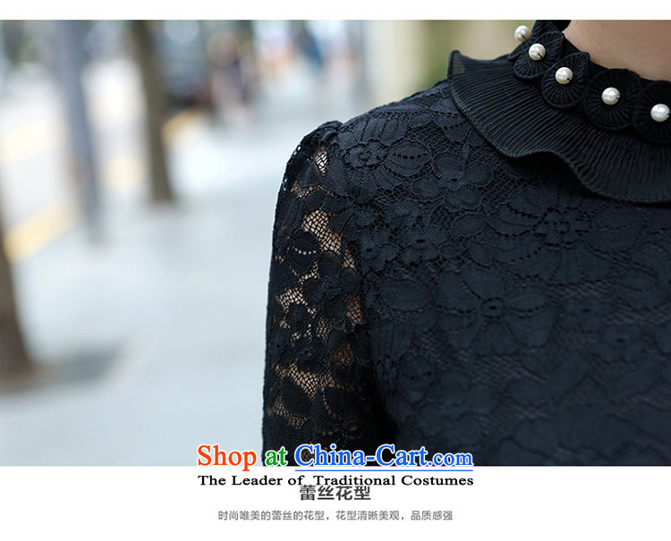 Payment on delivery to xl lace shirt Package Mail 2015 new long-sleeved shirt collar pearl black OL temperament, forming the T-shirt thin shirt Graphics Black 3XL approximately 155-170 catty picture, prices, brand platters! The elections are supplied in the national character of distribution, so action, buy now enjoy more preferential! As soon as possible.