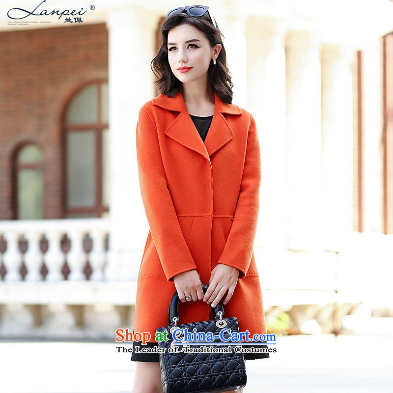In the autumn of 2015, the new Pei candy colored sided flannel woolen coat the auricle of the girl-straight hair? jacket orange L