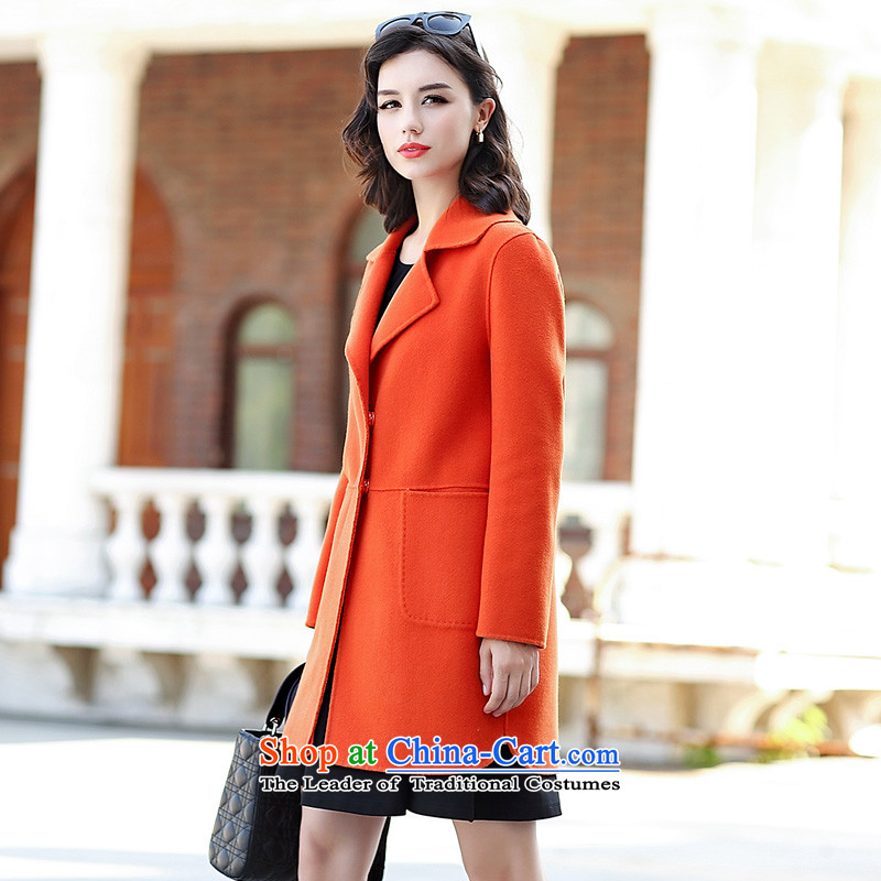In the autumn of 2015, the new Pei candy colored sided flannel woolen coat the auricle of the girl-straight hair? jacket orange , L Ho Pei (lanpei) , , , shopping on the Internet