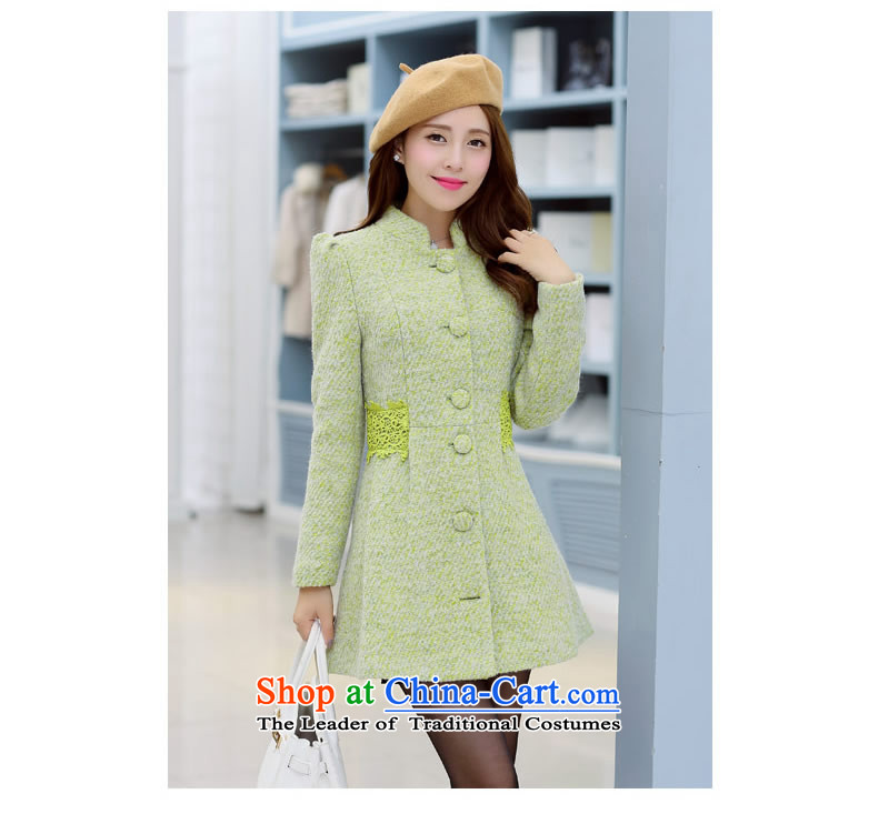 Sin has new 2015 Fall/Winter Collections Korean wool coat female students in this long hair for a wool coat female fruit green                     M picture, prices, brand platters! The elections are supplied in the national character of distribution, so action, buy now enjoy more preferential! As soon as possible.